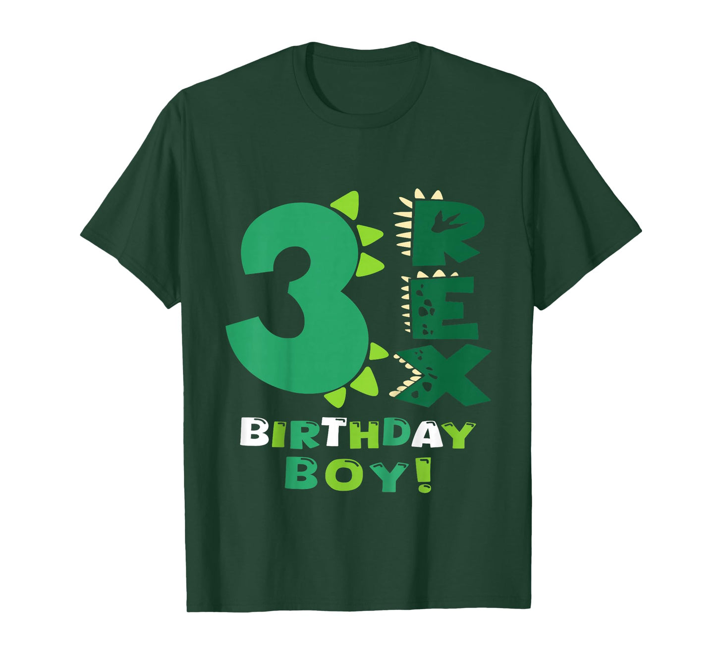 Kids Three Rex Birthday Boy 3rd Birthday Dinosaur Third Year Old T-Shirt