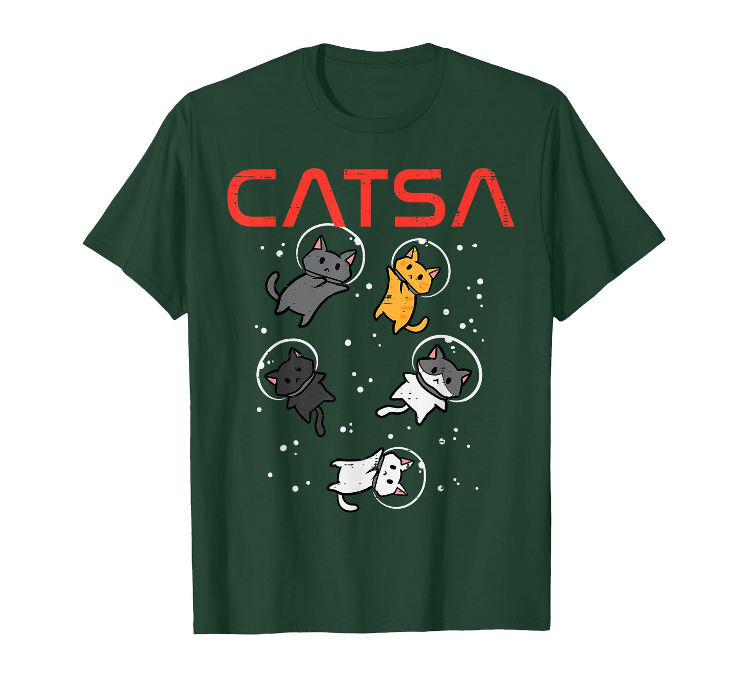 Catsa Cat Astronauts Funny Kitten Space Women Girls Kids Men T-Shirt