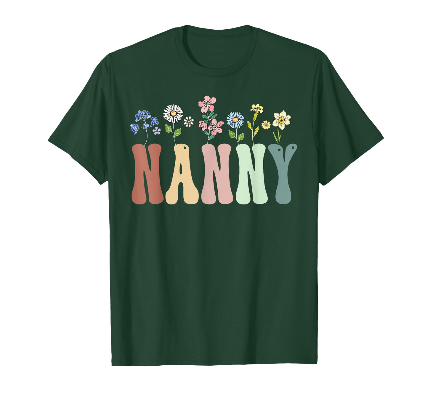 Nanny Gifts Women Wildflower Floral Design Nanny T-Shirt