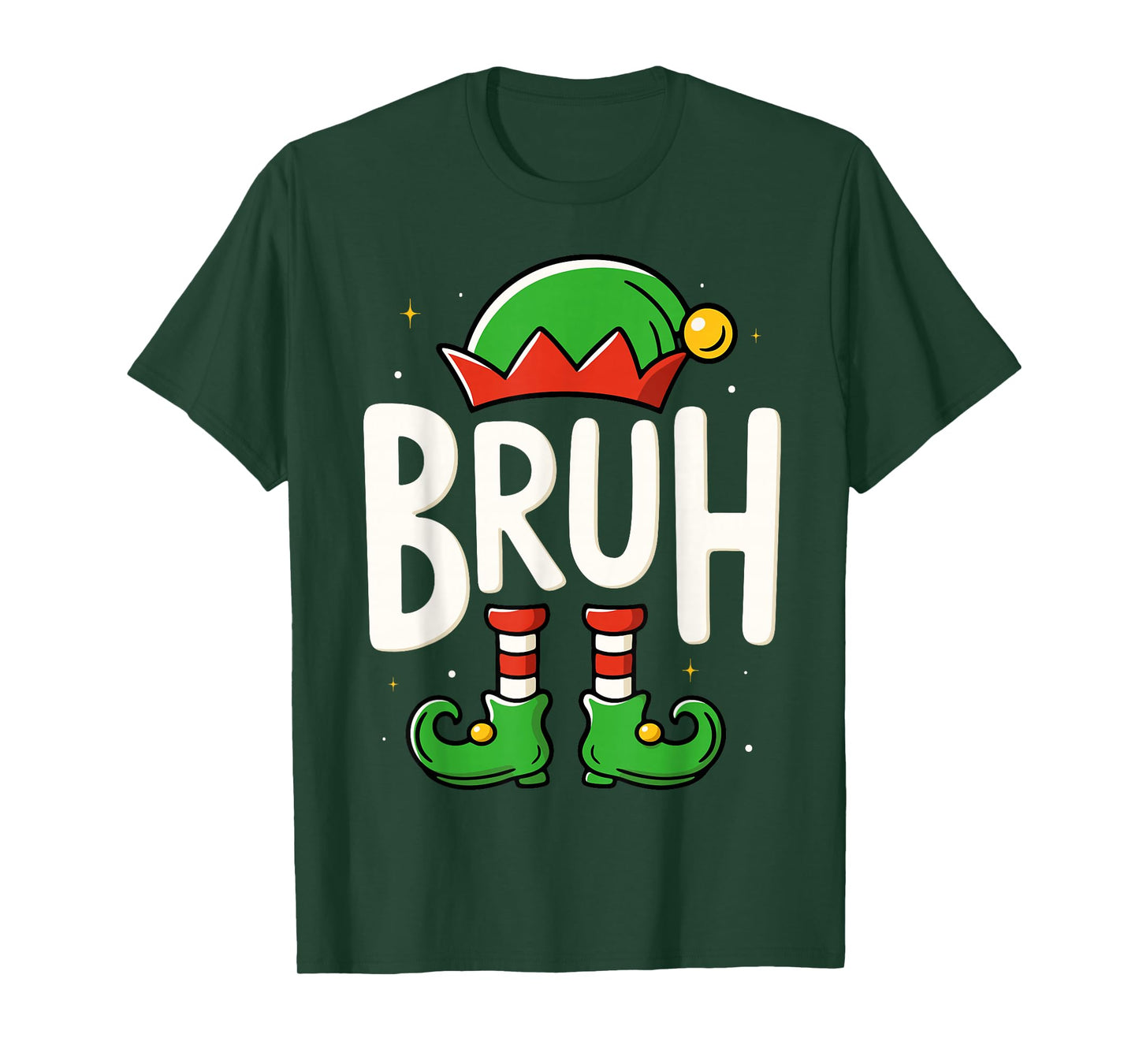 Bruh Christmas Elf Pajamas for Mens Kids Teen Boys Xmas T-Shirt