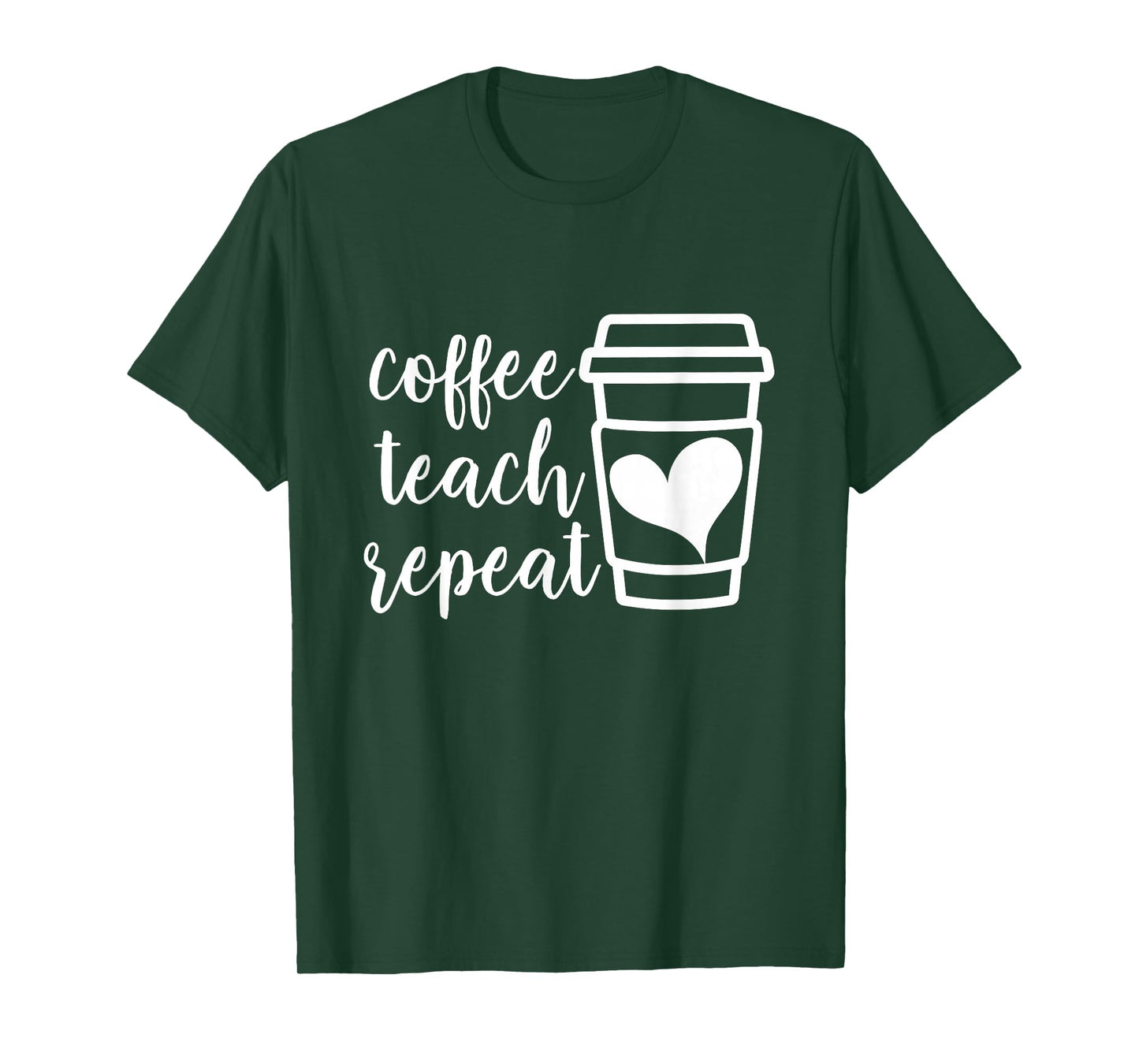 Coffee Teach Repeat, Women's Misses Unisex Plus Size Teacher T-Shirt