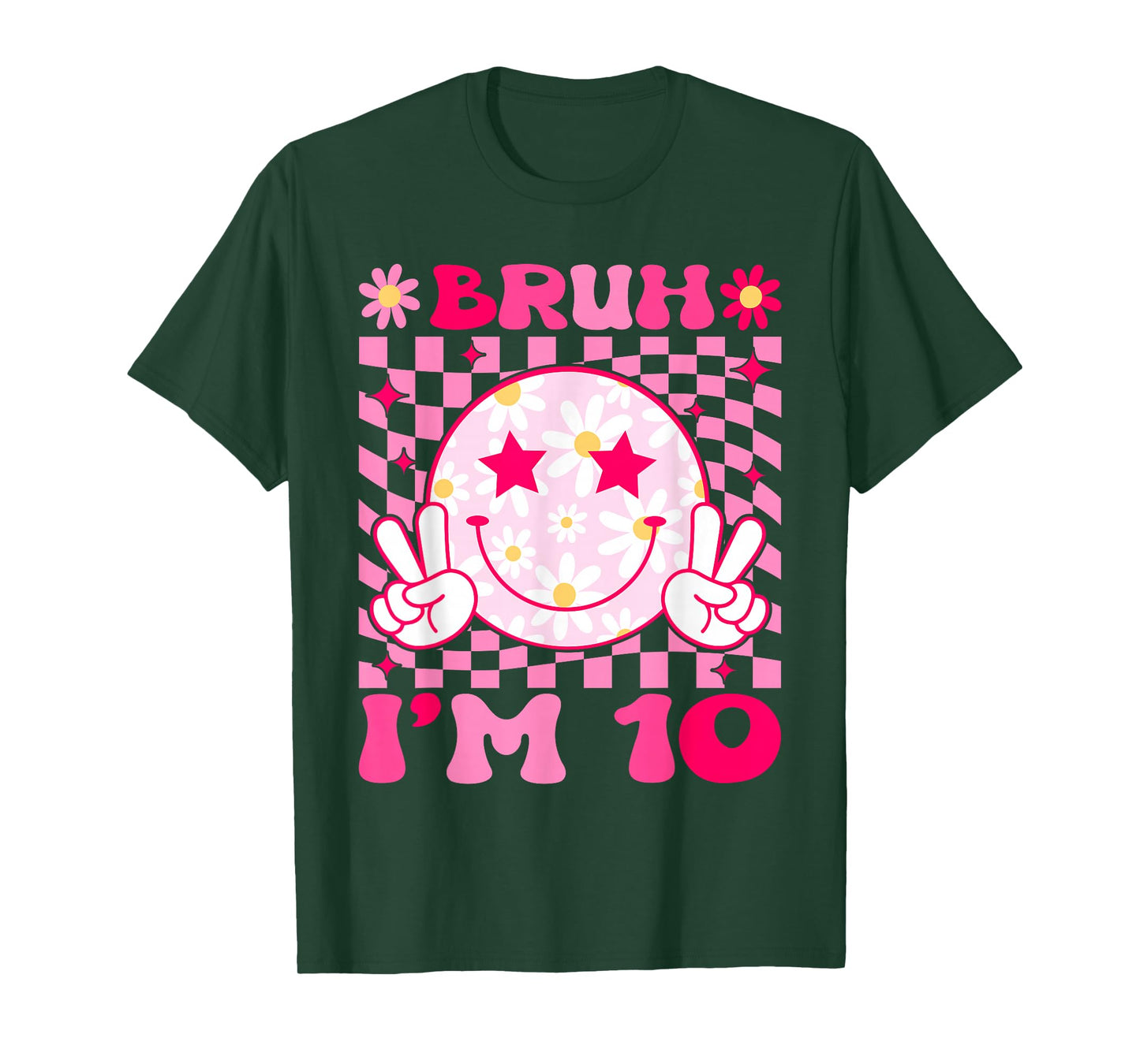 Groovy 10th Birthday Girls Boys 10 Years Old Bruh I'm 10 T-Shirt