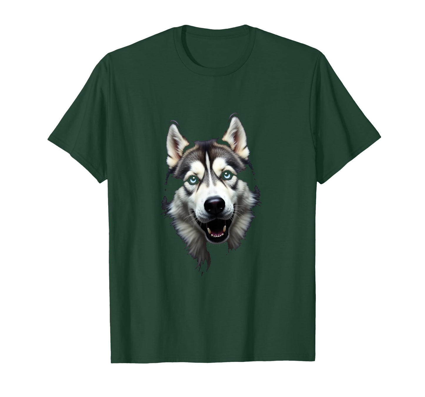 Black Siberian Husky Dog Husky Face T-Shirt