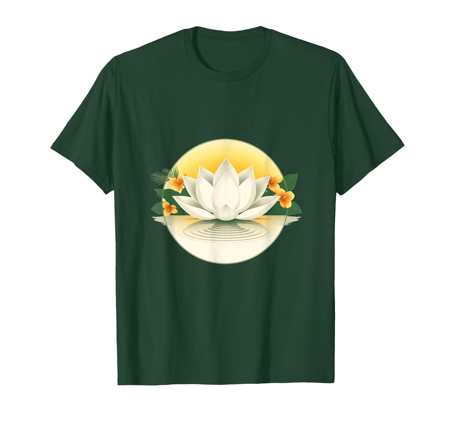 White Lotus Flower Summer Design T-Shirt