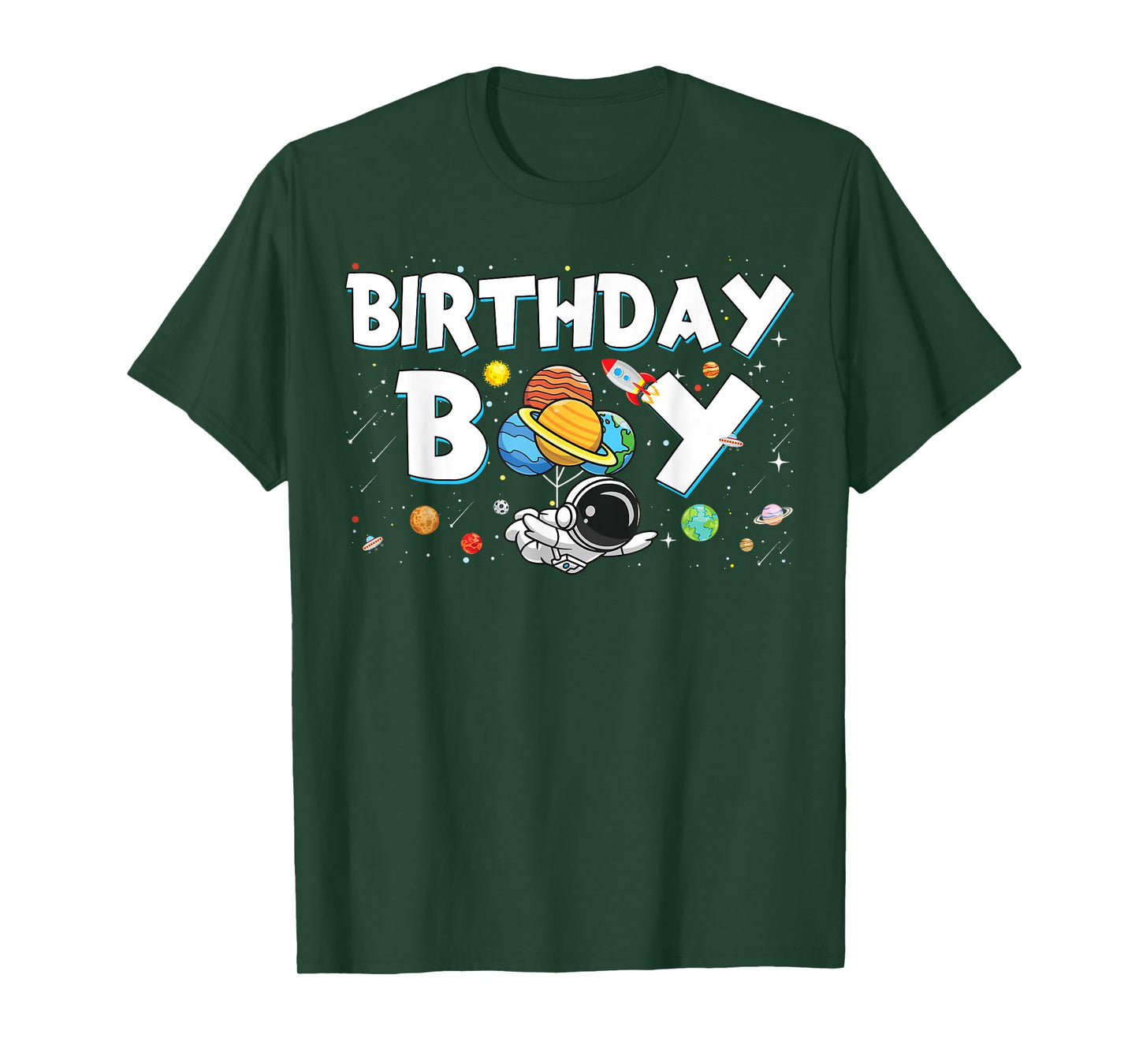 Birthday Boy Funny Astronaut Space Family Planets T-Shirt