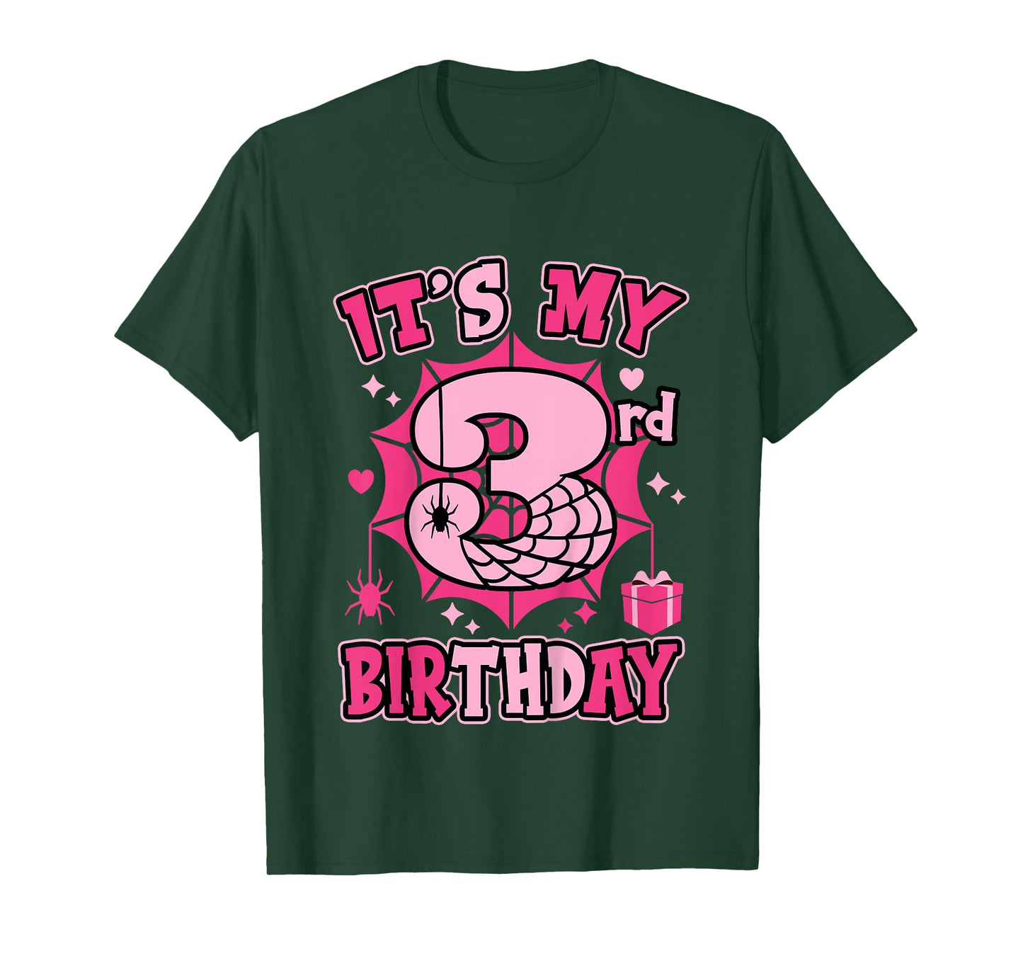 Kids It's My 3rd Birthday Spider Girl Costume Party 3 Year Old T-Shirt