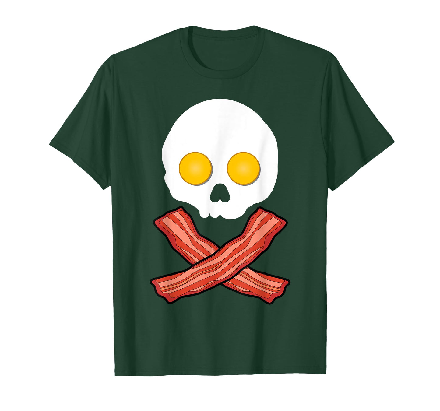 Bacon and Eggs Skull Crossbones & Funny Fried Breakfast T-Shirt