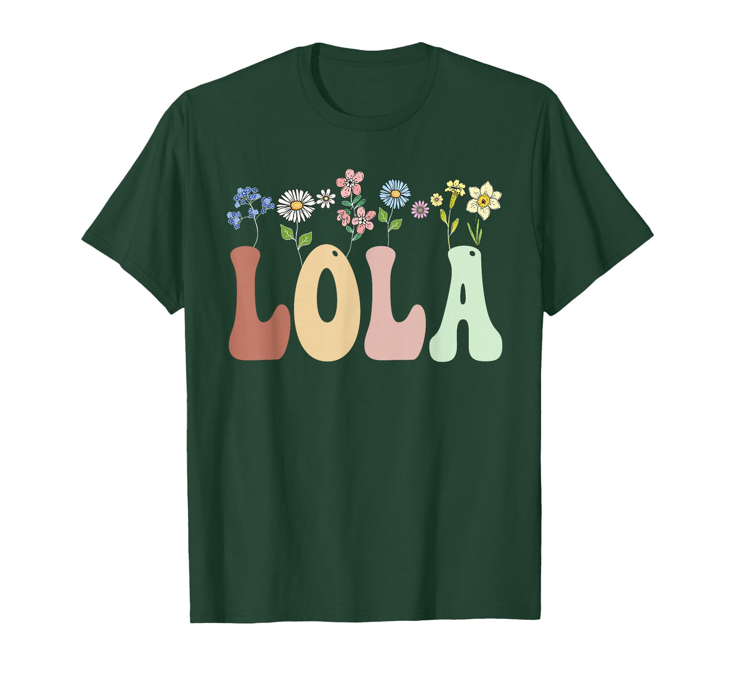 Lola Gifts Women Wildflower Floral Design Lola T-Shirt
