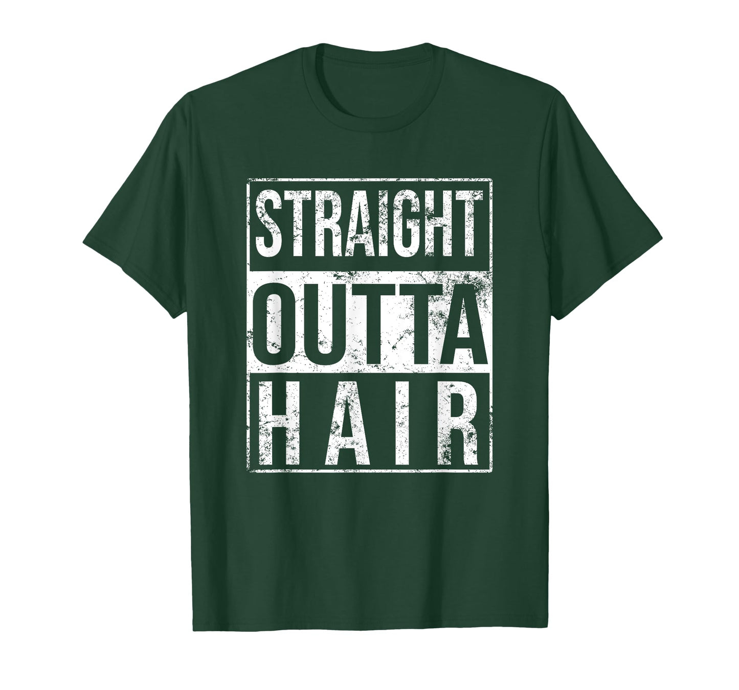 Straight Outta Hair Bald Man Funny Hair Loss T-Shirt