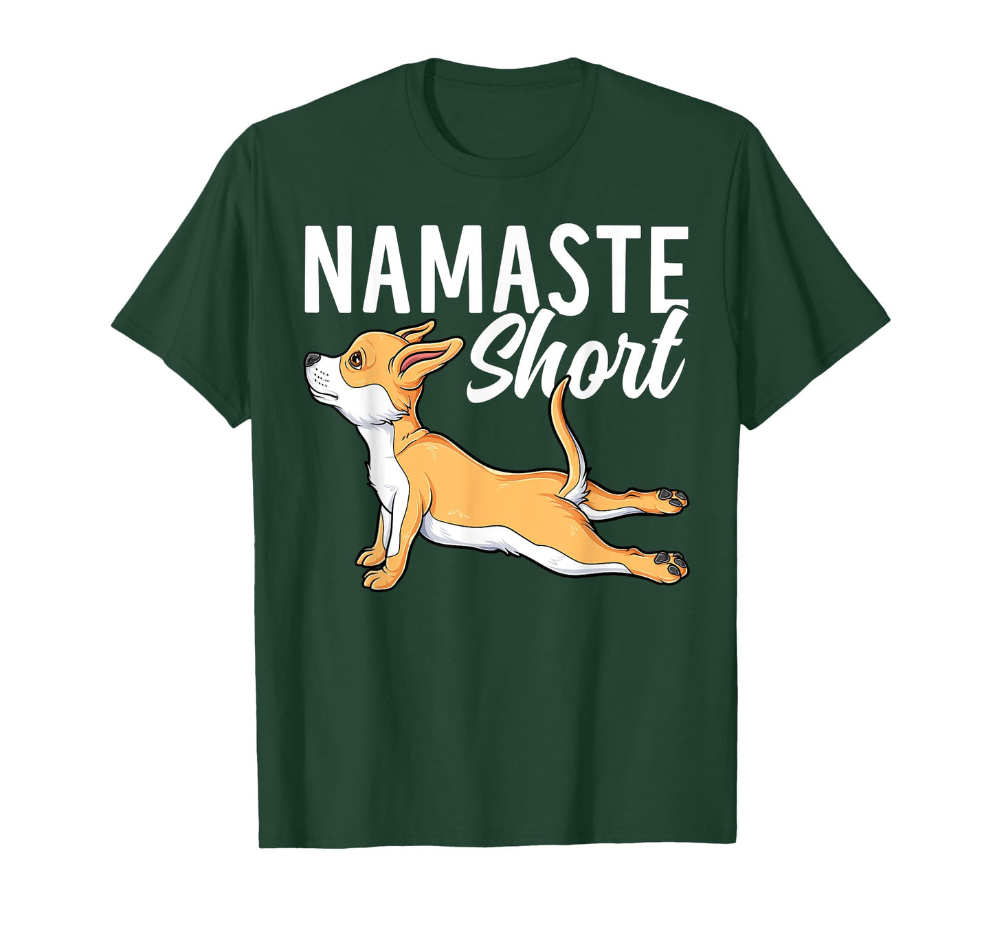 Namaste Short Funny Chihuahua Dog Lover Yoga Pose T-Shirt