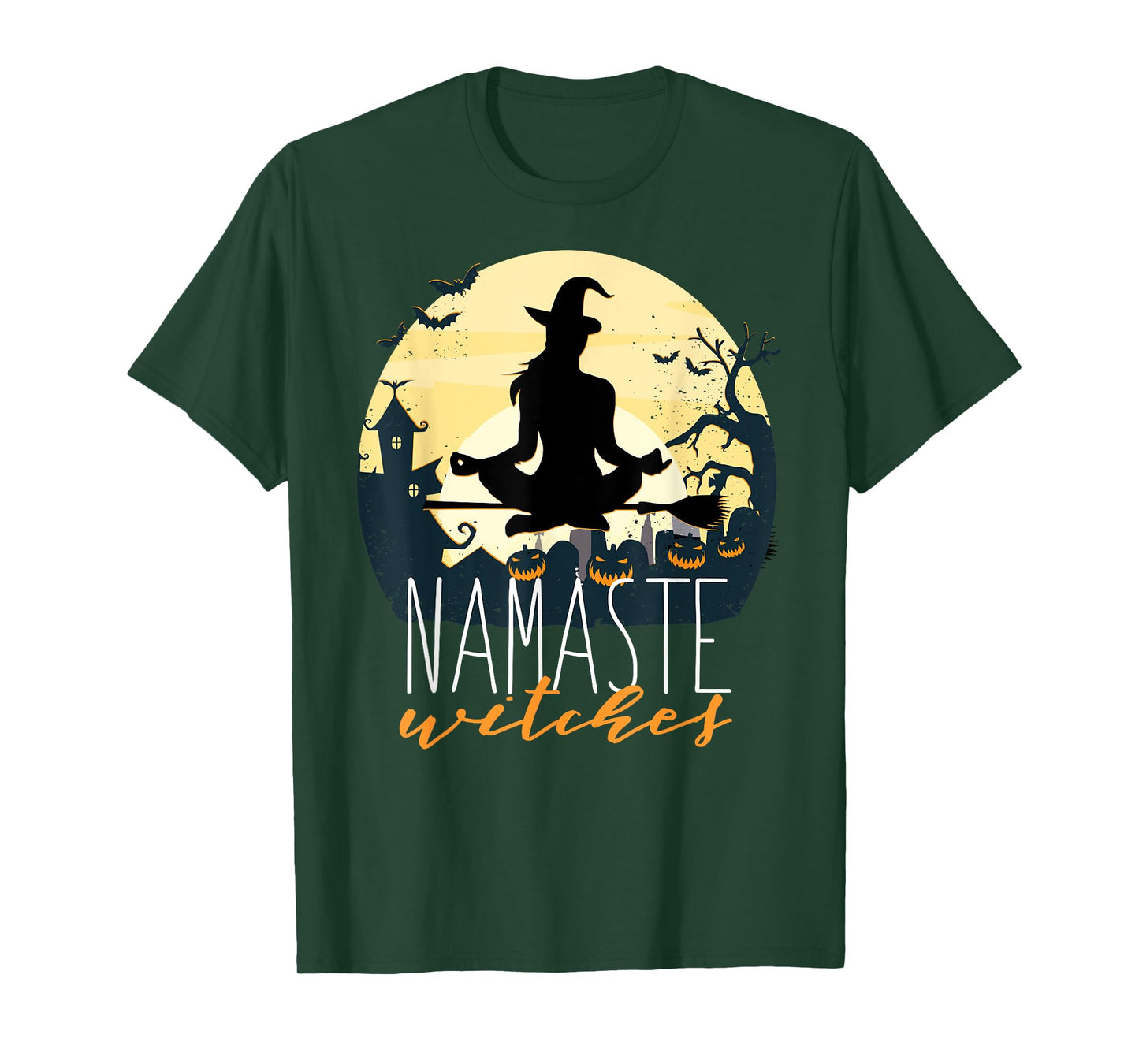 NAMASTE WITCHES Halloween Funny Yoga Witch Meme T-Shirt