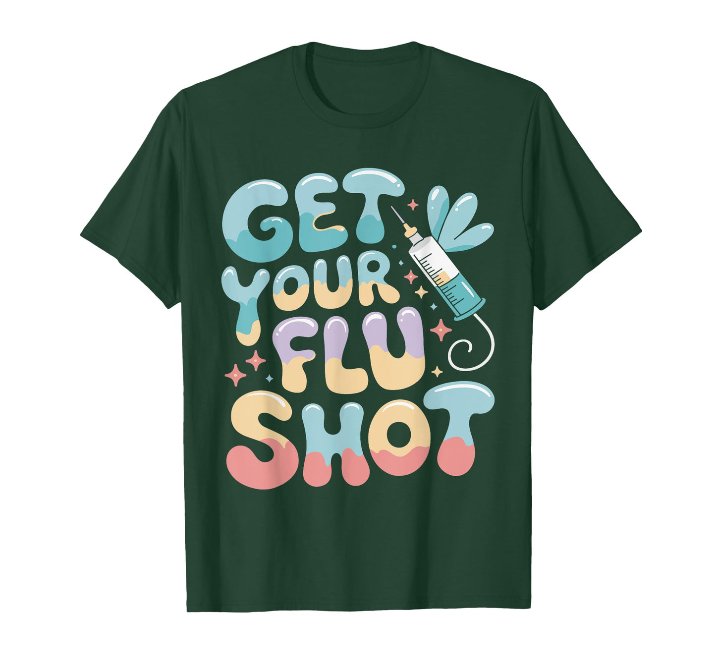 Groovy Get Your Flu Shot Nurse Medical Assistant Nursing T-Shirt