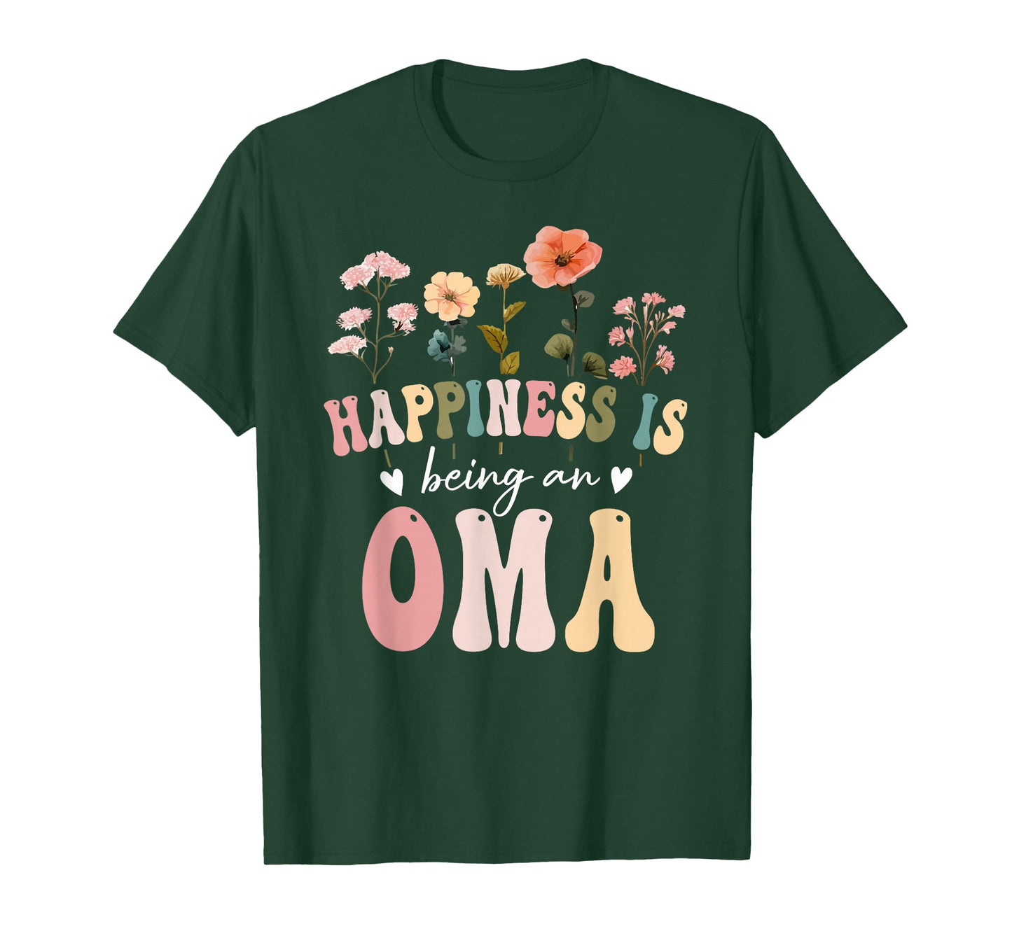 Happiness is Being an Oma Floral Design Oma Mother's Day T-Shirt