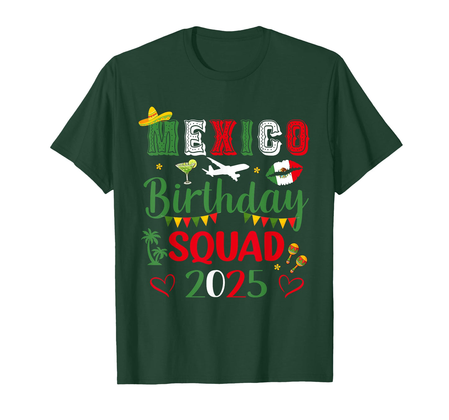Mexico Birthday Squad 2025 Trip Party Vacay Matching T-Shirt