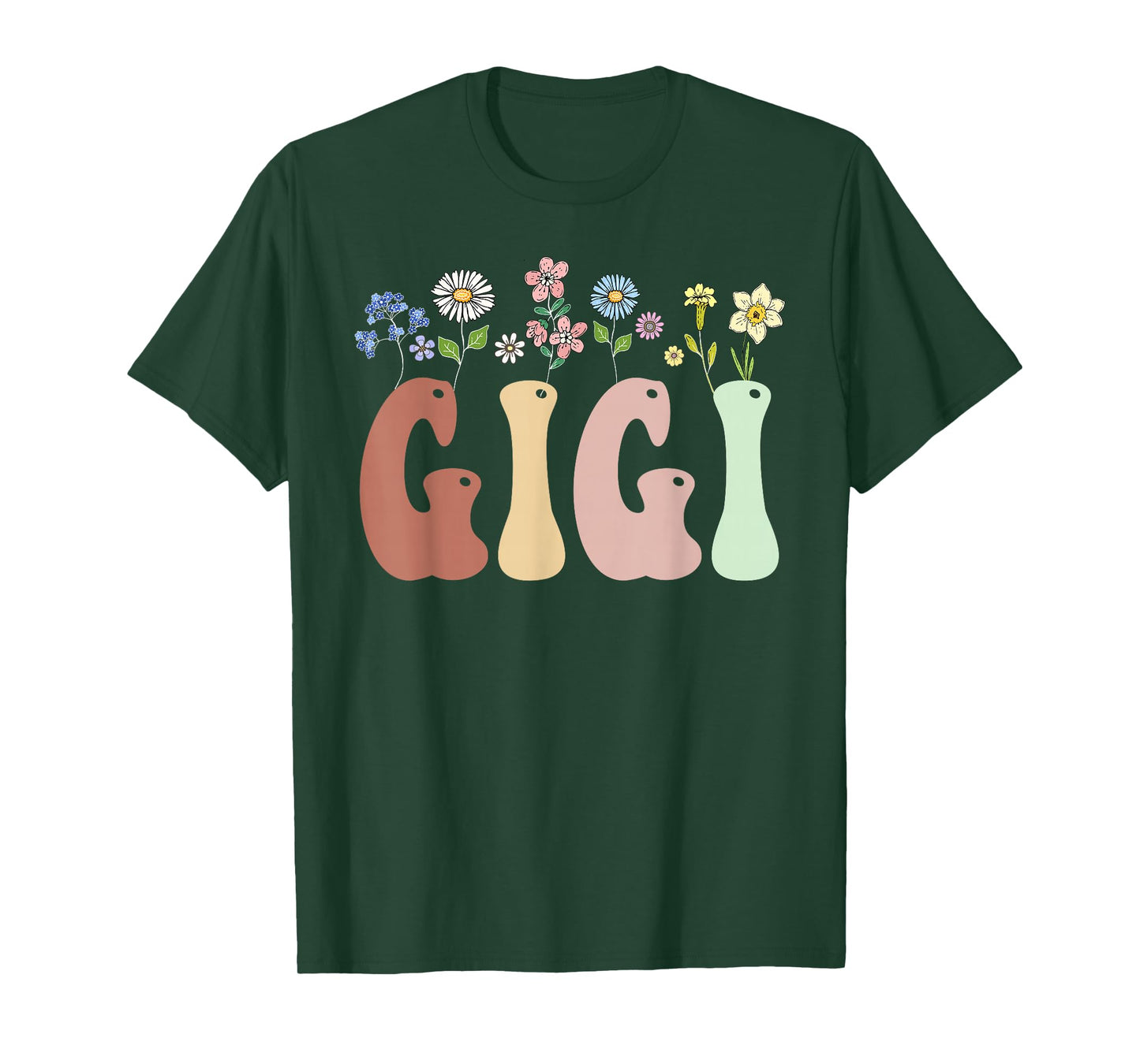 Gigi Gifts Women Wildflower Floral Design Gigi T-Shirt