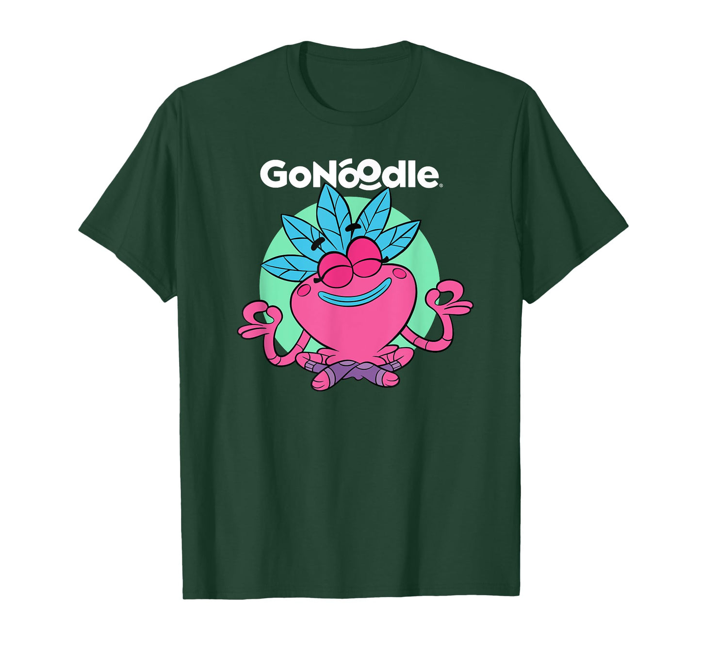 GoNoodle Om Petalhead Champ T-Shirt - Unisex-Adults & Kids - Black - Small - Short Sleeve - Classic Fit - Cotton & Polyester - Modern Classic - Stylish - Dancing & Running - All Seasons