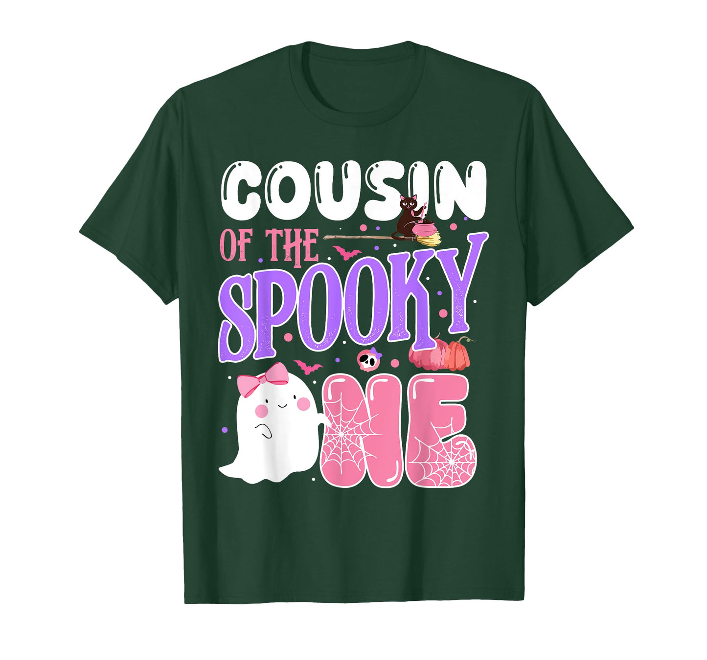 Cousin Of The Spooky One 1st Birthday Halloween Pink Ghost T-Shirt