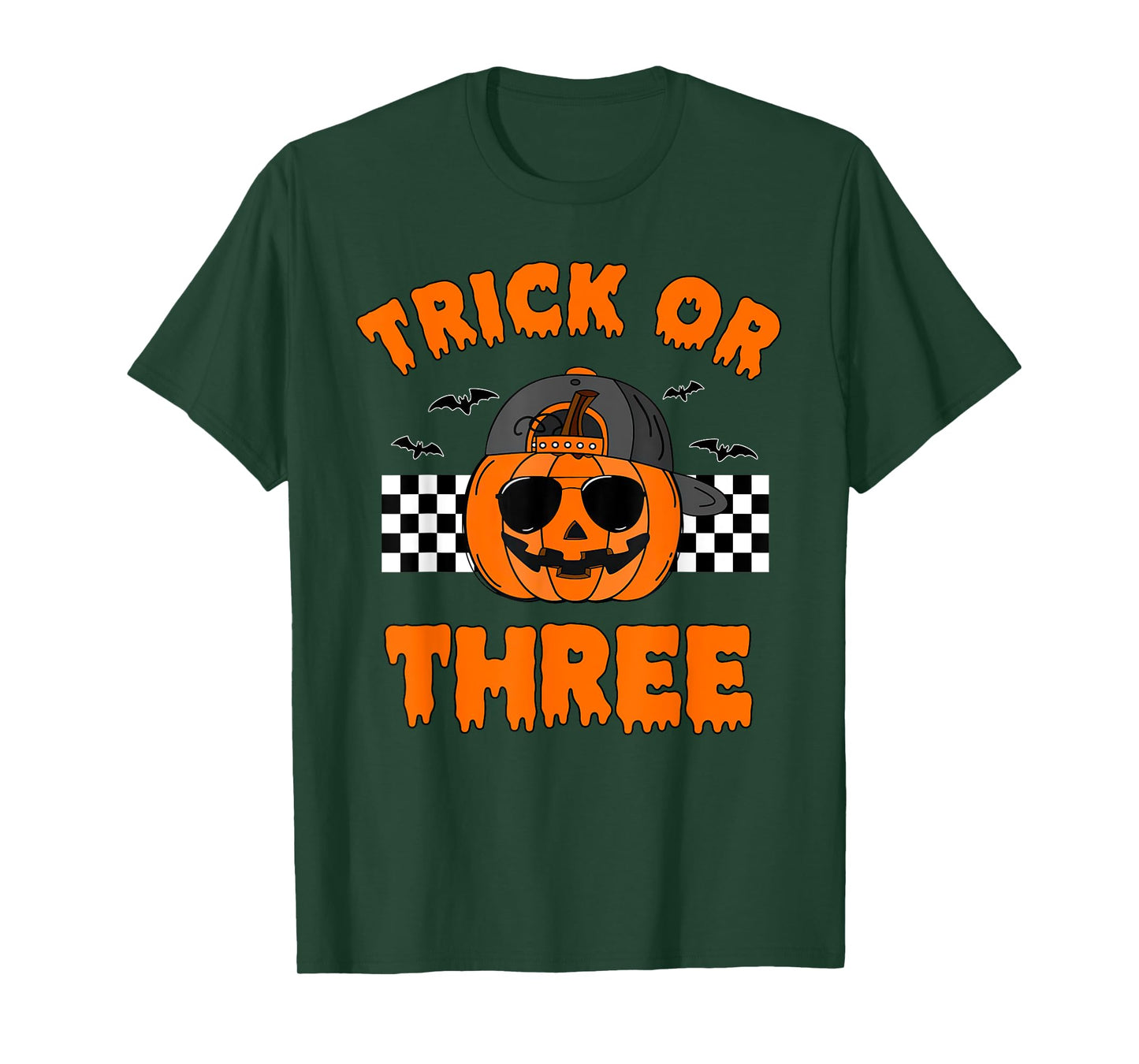 Trick or Three Pumpkin Halloween 3rd Birthday Boy 3 Years T-Shirt