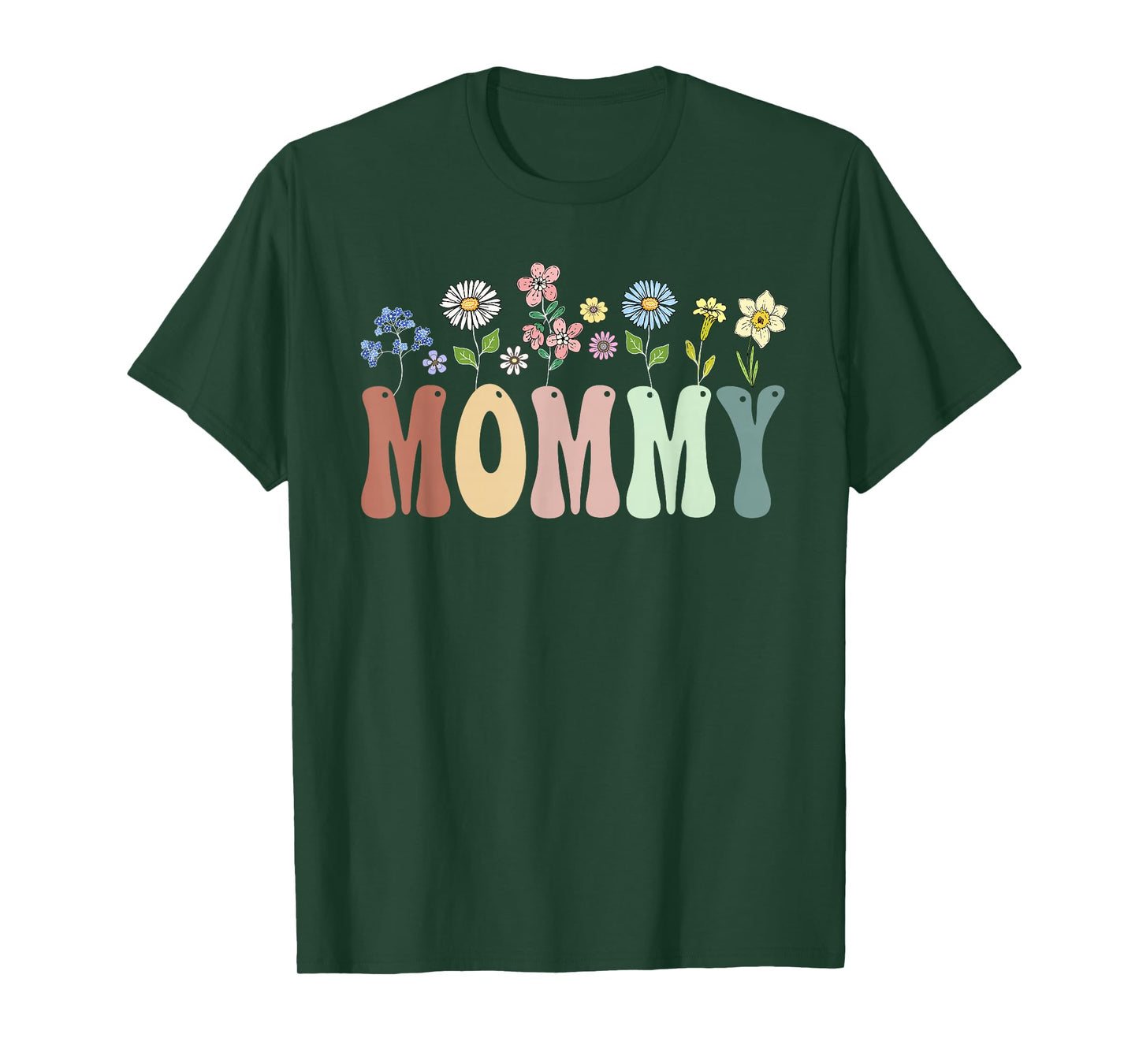Mommy Gifts Women Wildflower Floral Design Mommy T-Shirt