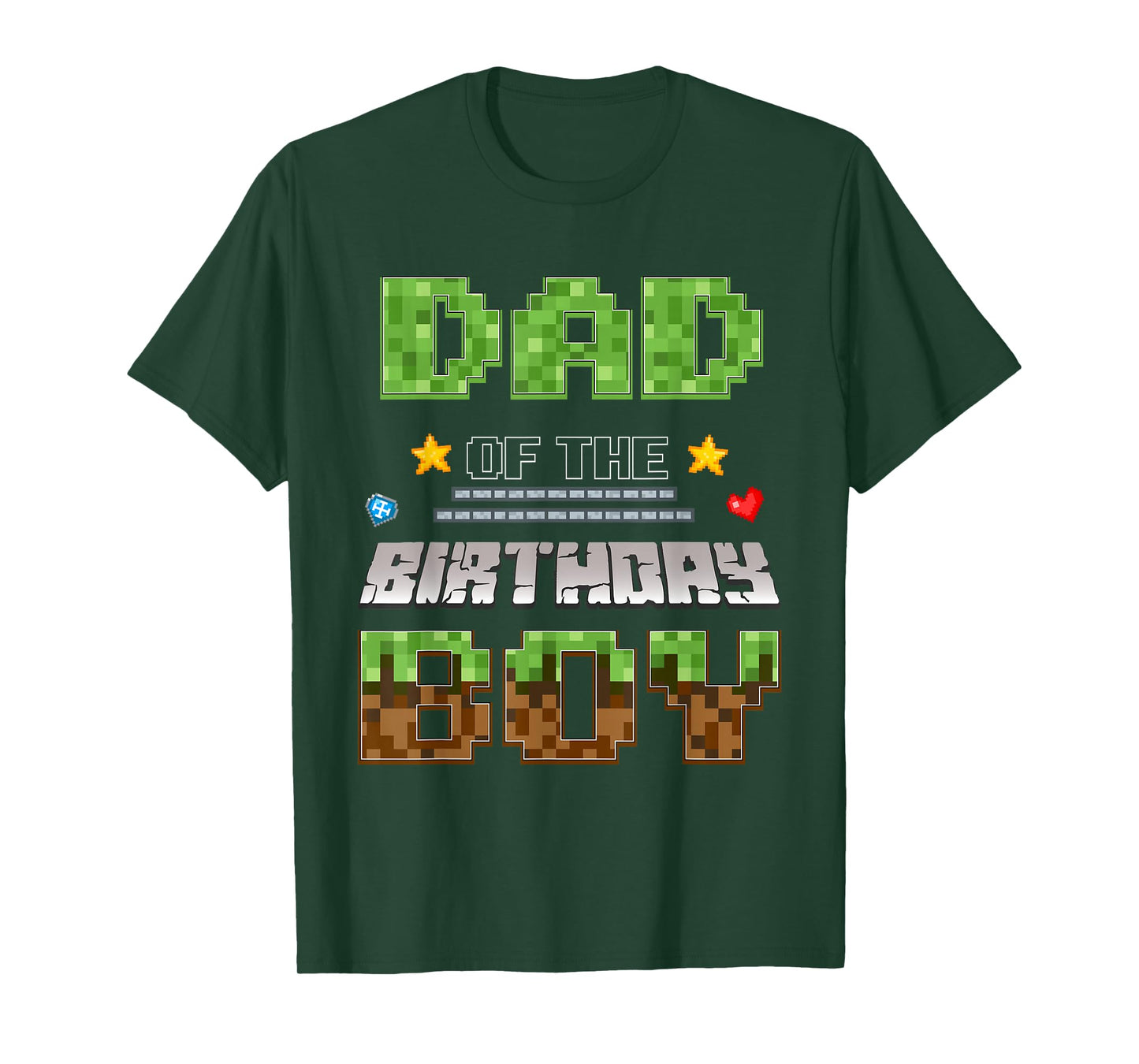Dad of The Birthday Boy Video Gamer Pixel Birthday Party T-Shirt