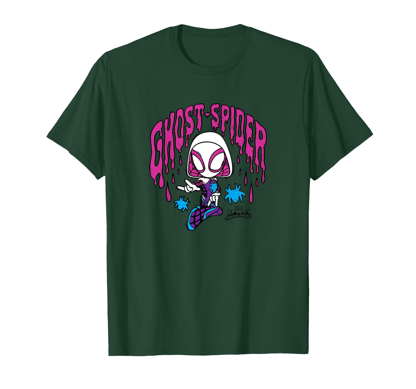 Kids Spidey And His Amazing Friends - Ghost Spider Scribble T-Shirt