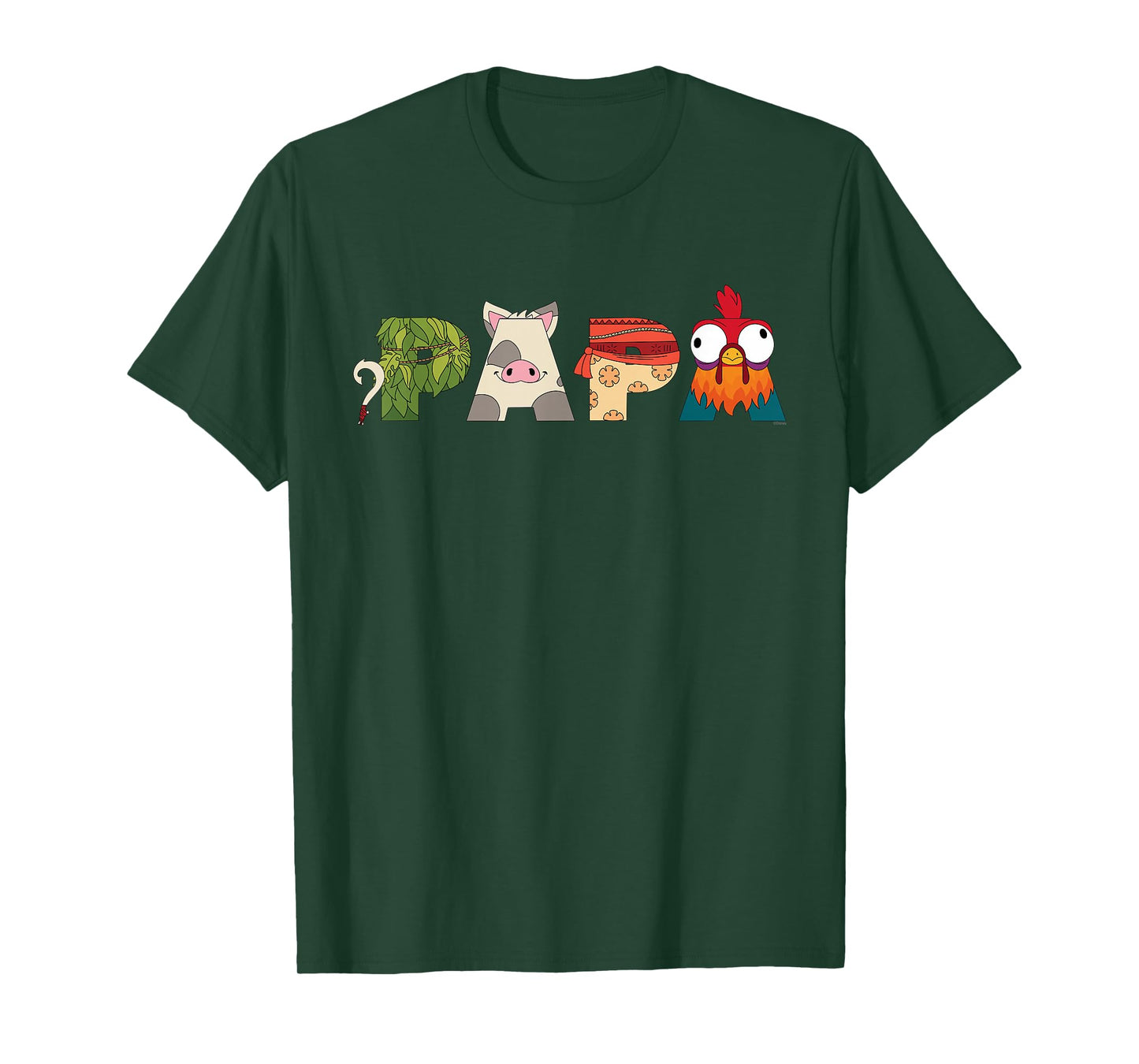 Disney Moana Letters "Papa" Father's Day Birthday Gift T-Shirt