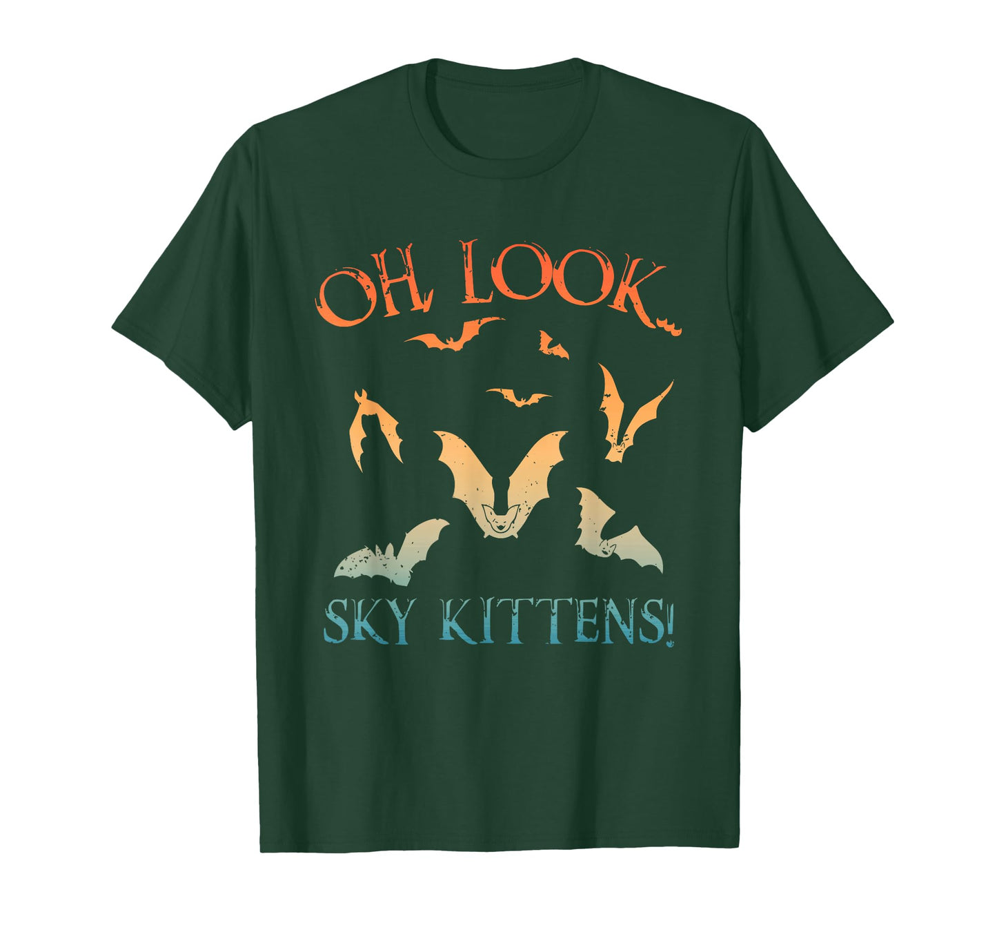 Funny Bat Art For Men Women Kids Sky Kitten Bat Lovers T-Shirt