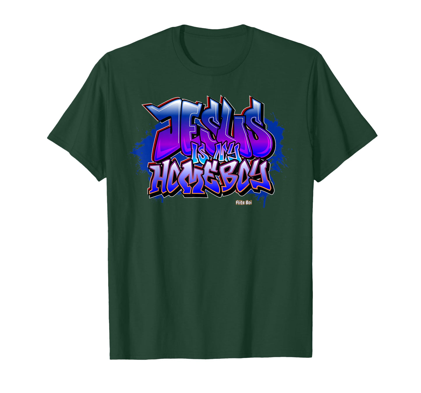 Flite Boi - Jesus is My Homeboy Graffiti Graphic Unisex T-Shirt