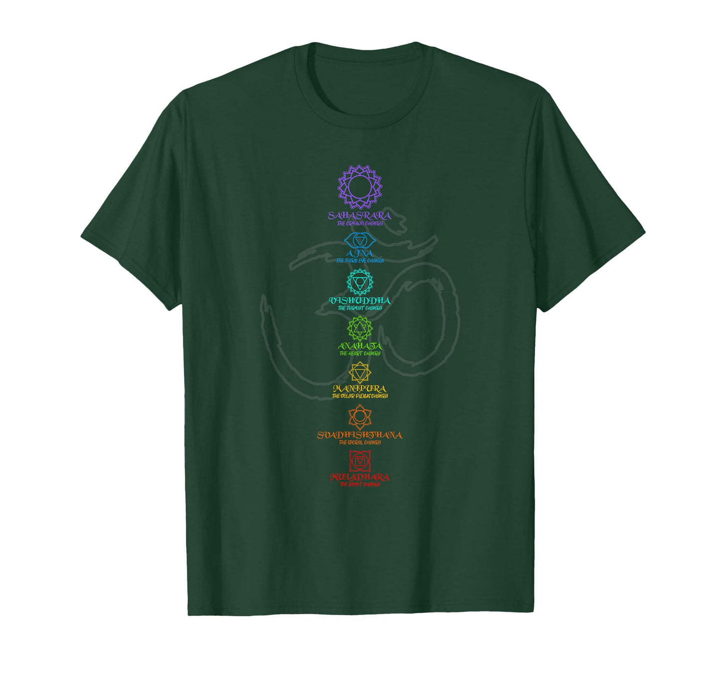Spirituelle Yoga Shirts Fr Mnner und Frauen Women's Yoga Meditation Spiritual Body Energy Centres Chakra T-Shirt Black Short Sleeve Classic Fit S