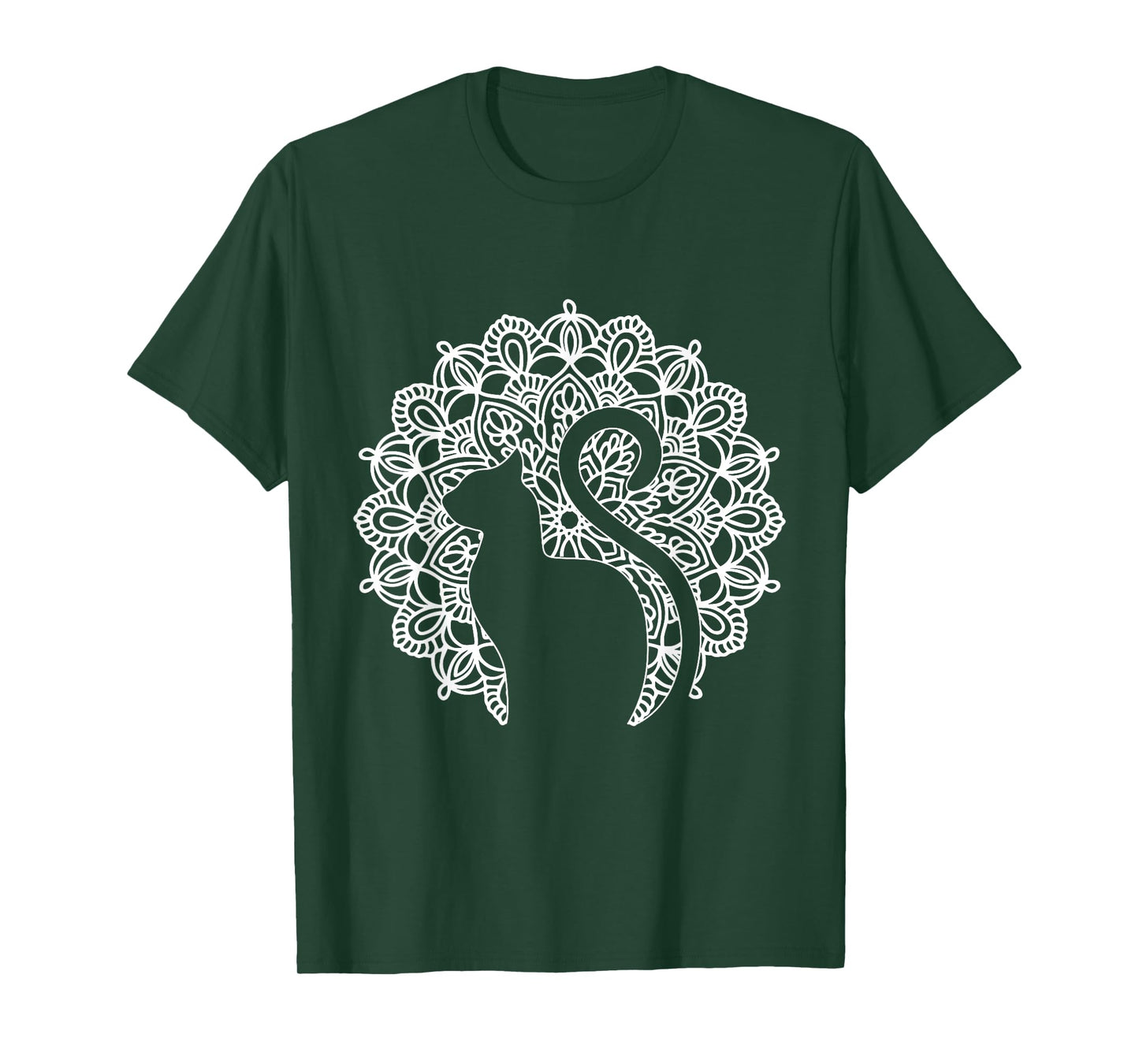 Cat Shirt Zen Cat Print Tee Mandala Shirt Yoga T-Shirt