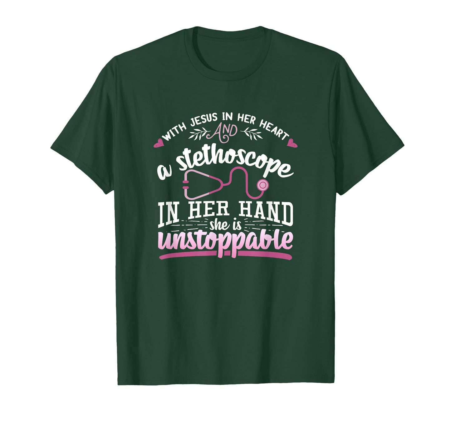 With Jesus In Her Heart Shirt Stethoscope Doctor Nurse Gift T-Shirt