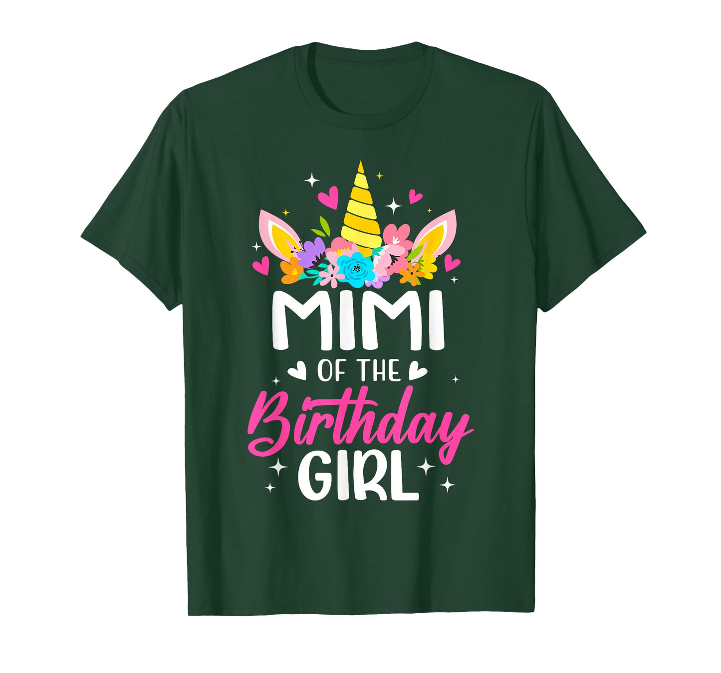 Mimi Of The Birthday Girl Unicorn Bday Party Family T-Shirt
