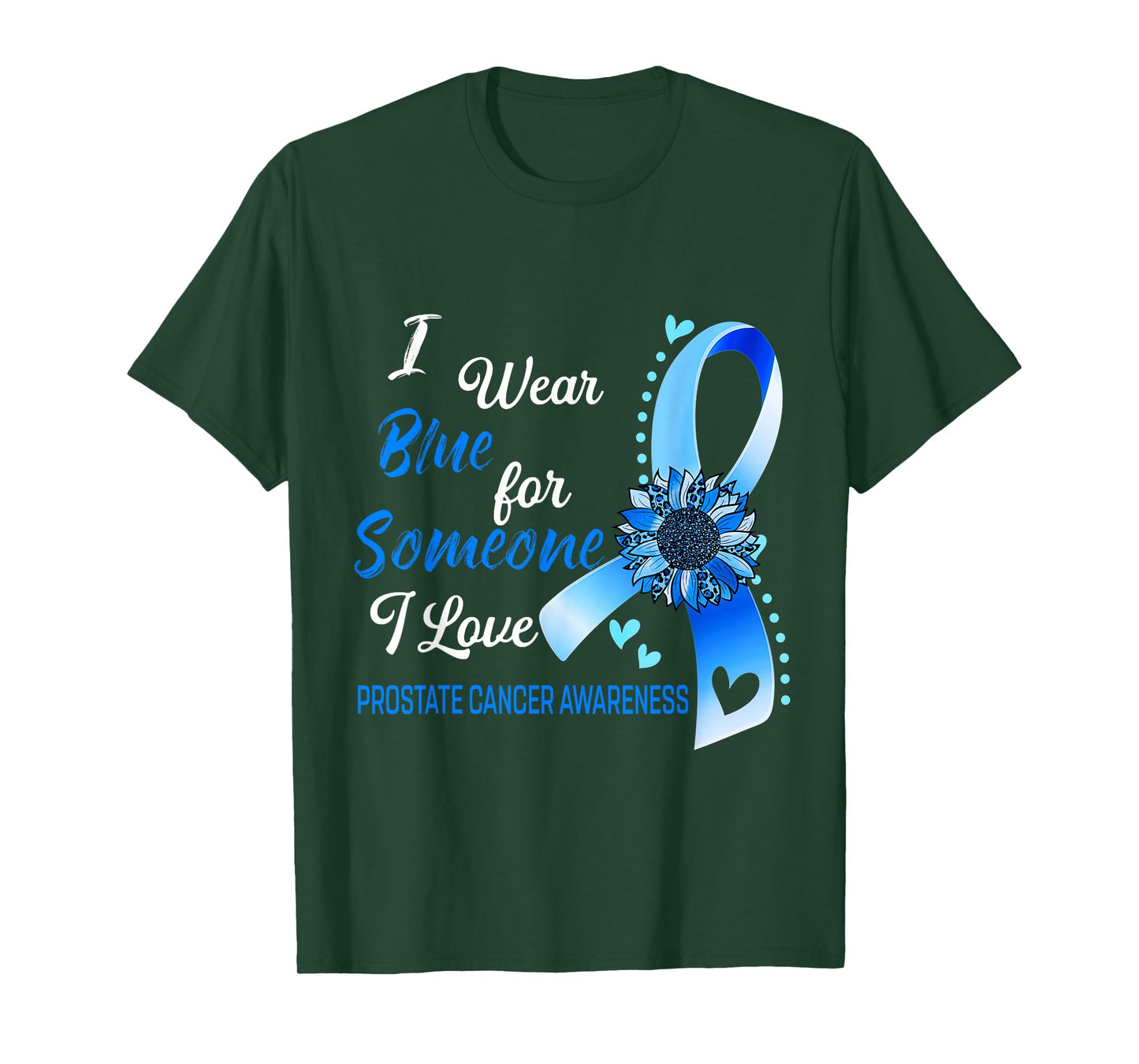 Prostate Cancer Awareness I Wear Blue Sunflower Ribbon T-Shirt