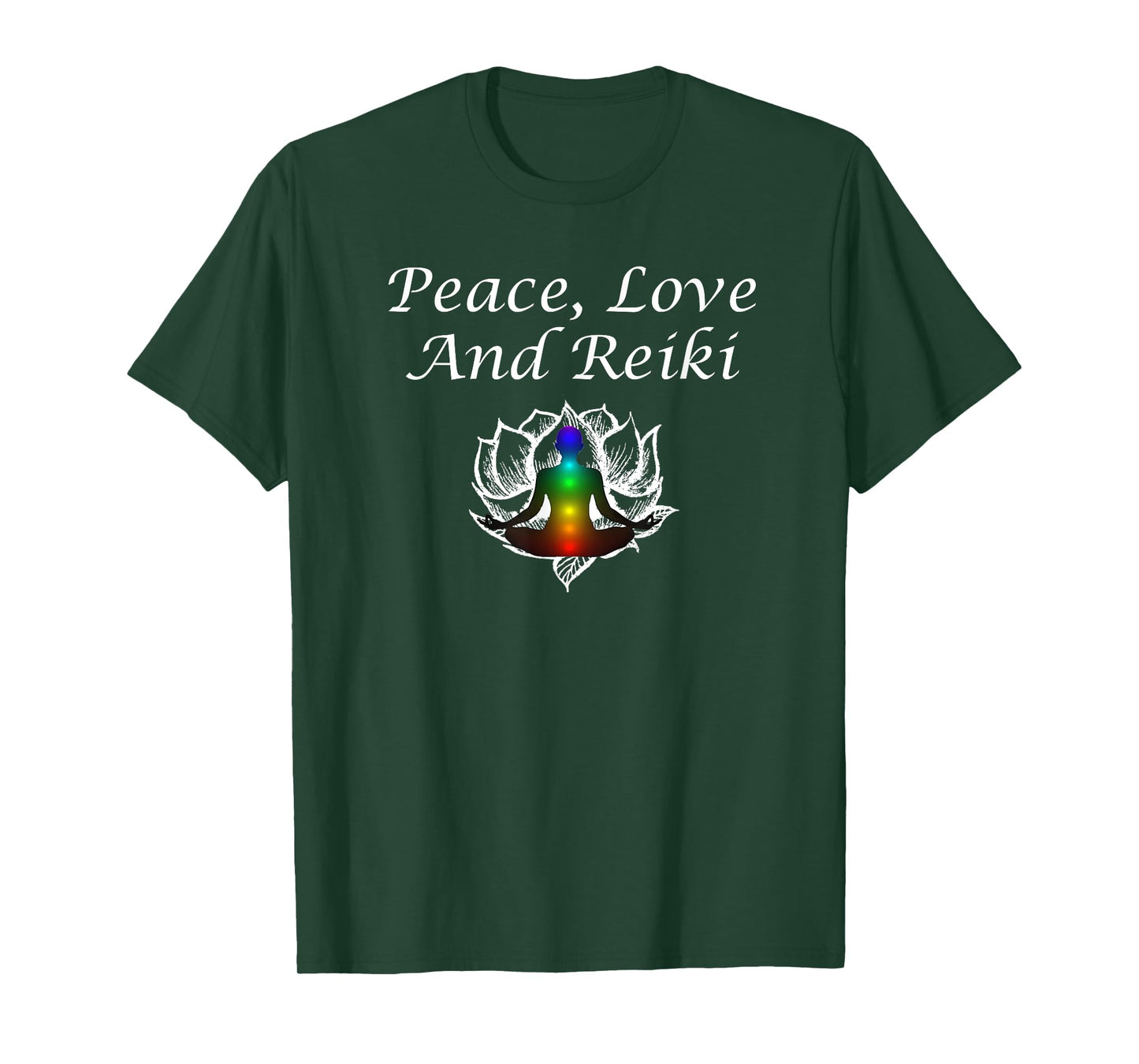 Wrinkled Hippie Peace Love And Reiki Lotus Meditation Chakra Gift T-Shirt