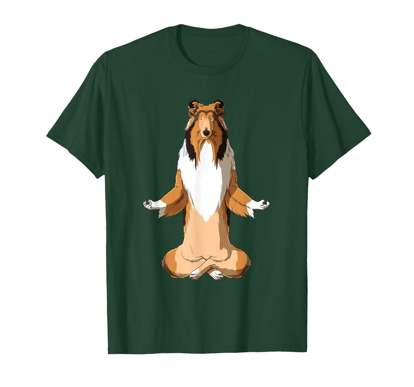 Yoga Collie Dog Long Hair Collie Men Women Girls Kids T-Shirt