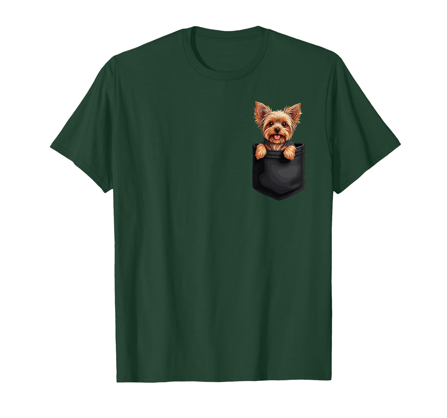 Puppy Yorkshire Terrier in Your Pocket Peeking Dogs Lover T-Shirt