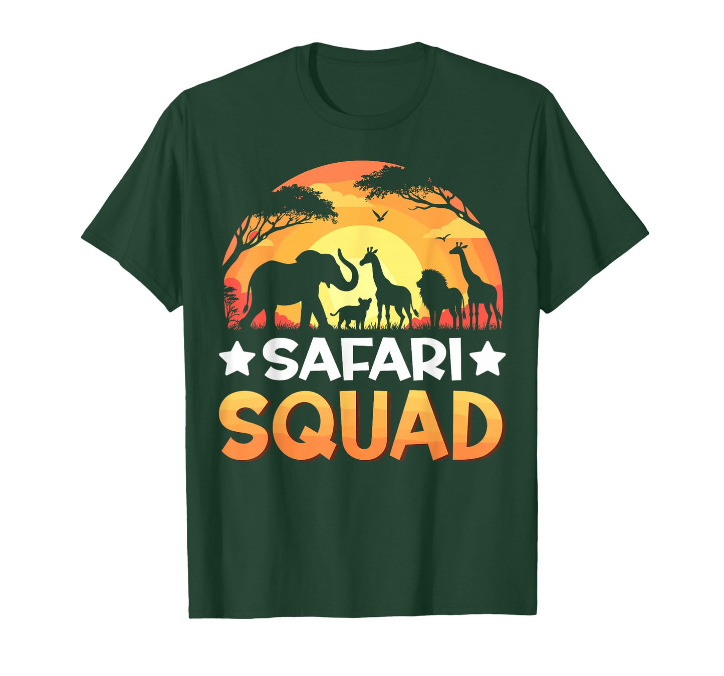 Safari Squad Safari Animals Sunset Wildlife Matching Zoo T-Shirt