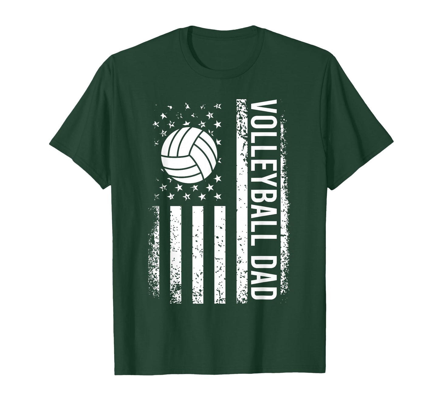Vintage Volleyball Dad USA Flag Retro Fathers Day Daddy Papa T-Shirt