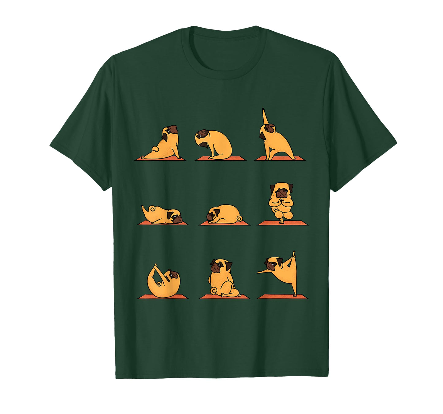 Yoga Puppy Yoga Pug Poses and Meditation Funny Pug Gift T-Shirt