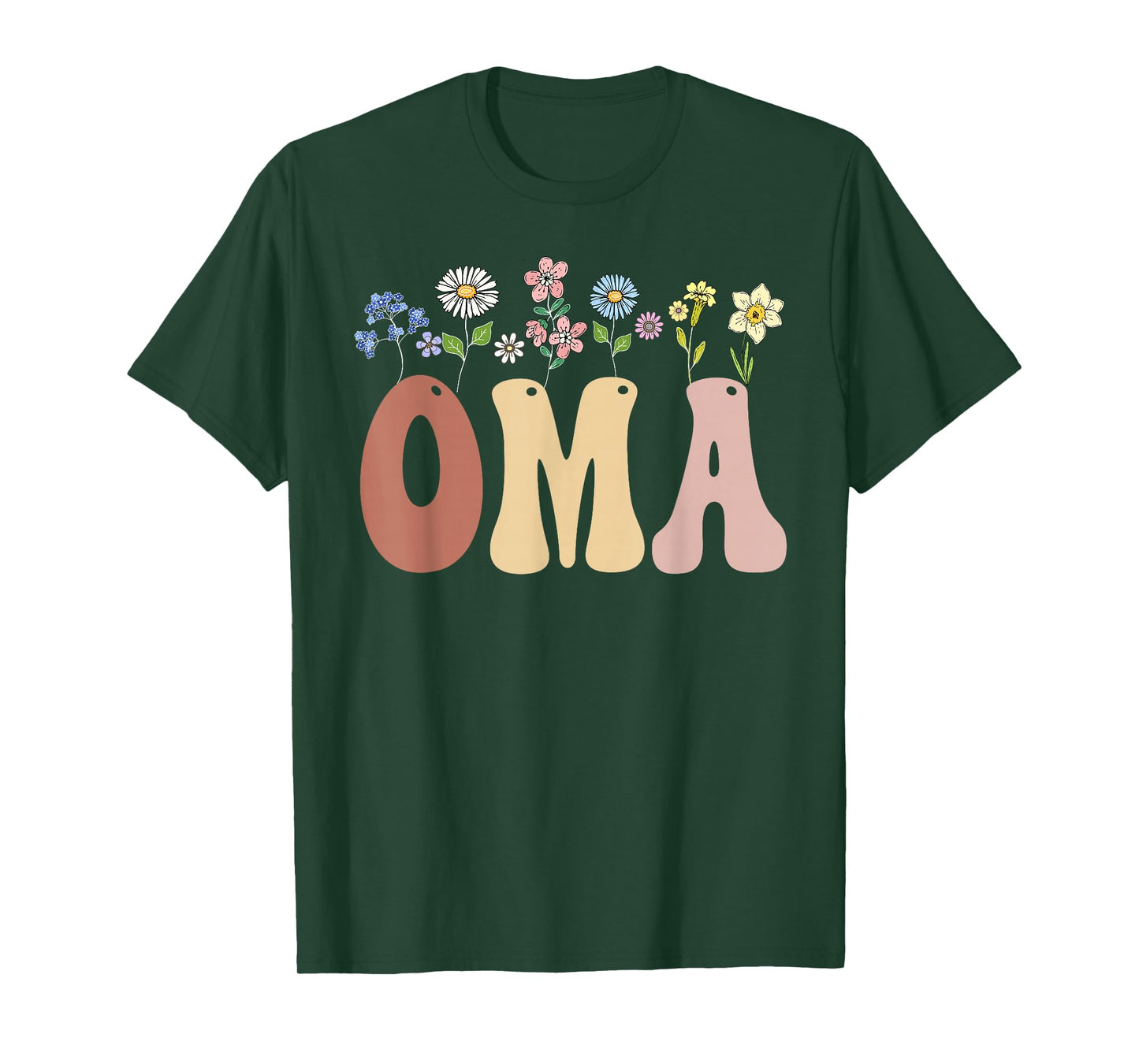 Oma Gifts Women Wildflower Floral Design Oma T-Shirt