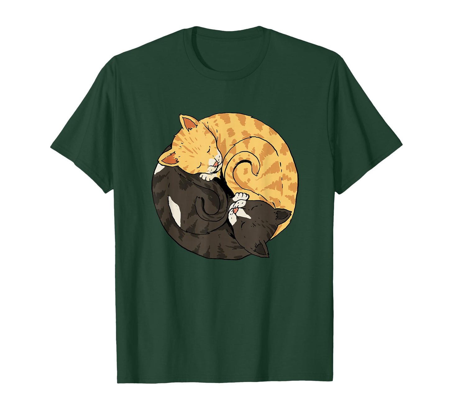 Yin and Yang Cats Yoga Zen Cats Ying Yang Meditation T-shirt T-Shirt
