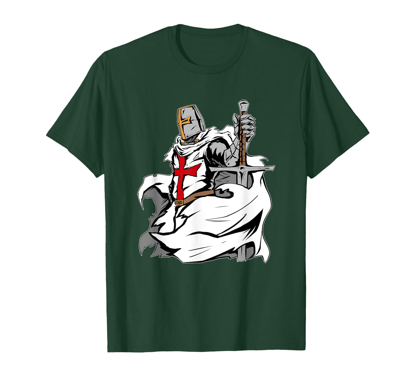 Christian Templar Knights Costume, Rosary Crusader Warrior T-Shirt