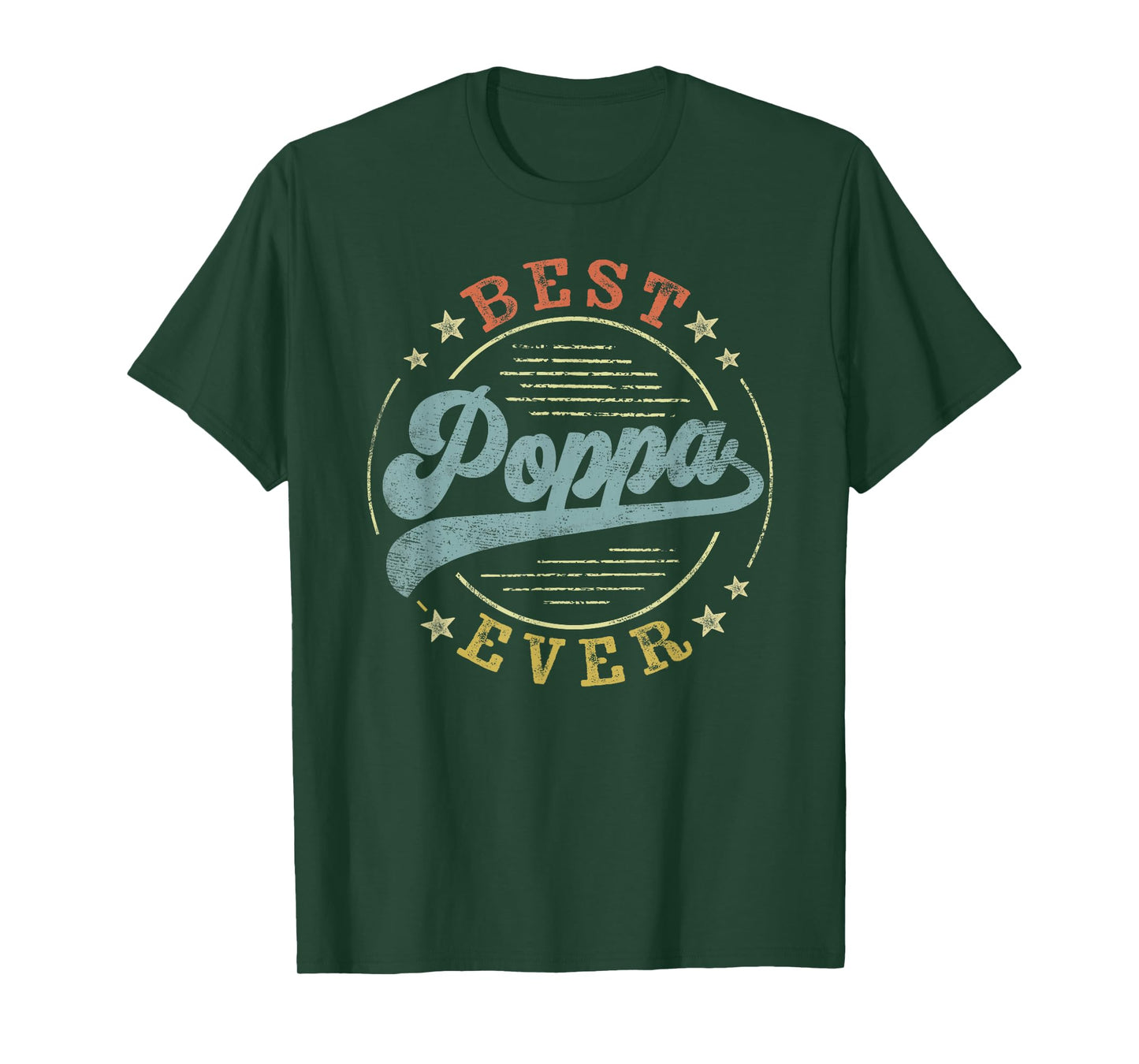 Best Poppa Ever Father's Day Poppa Gifts Vintage Emblem T-Shirt