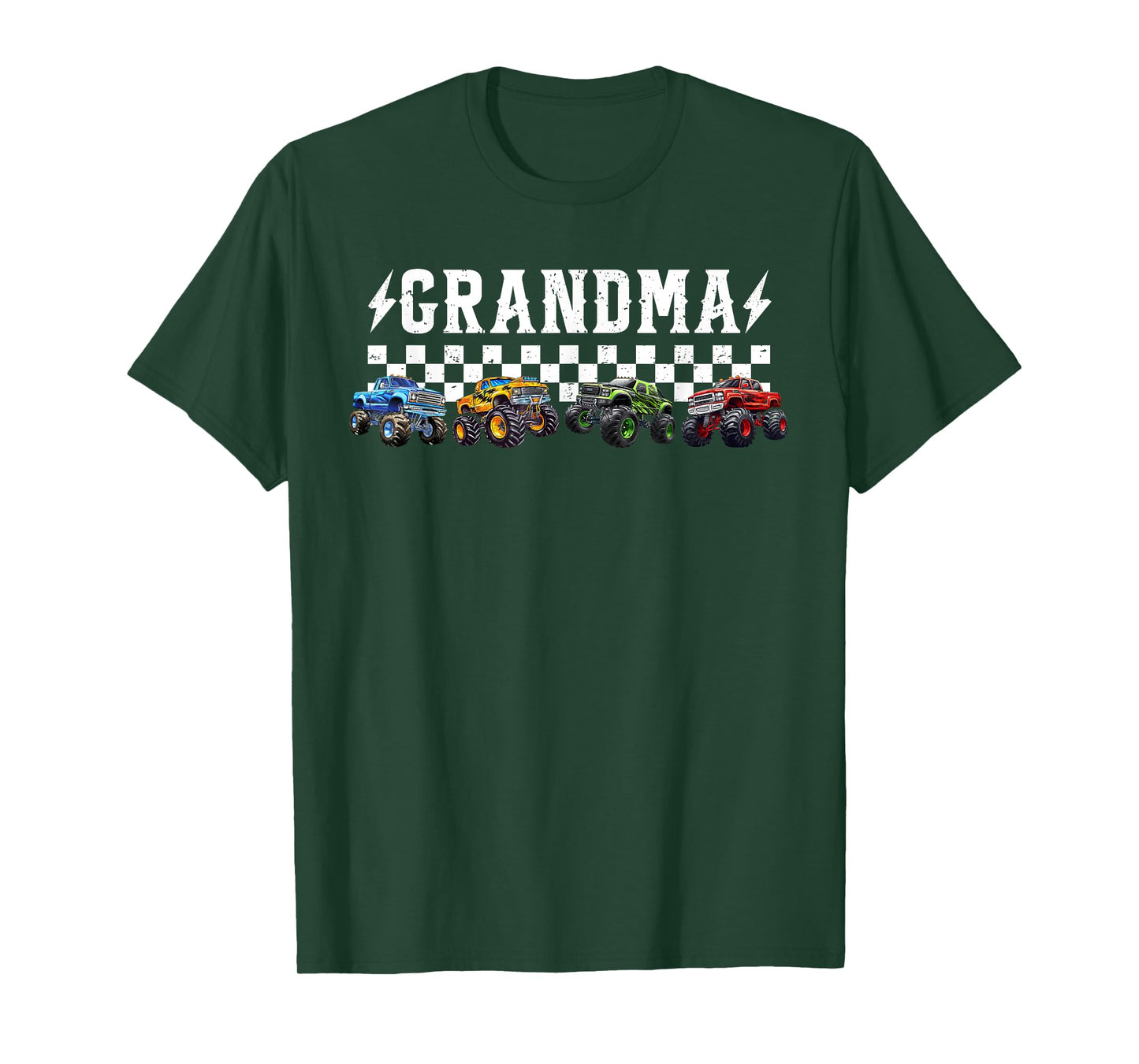 Grandma Retro Monster Truck Family Crew Birthday Matching T-Shirt