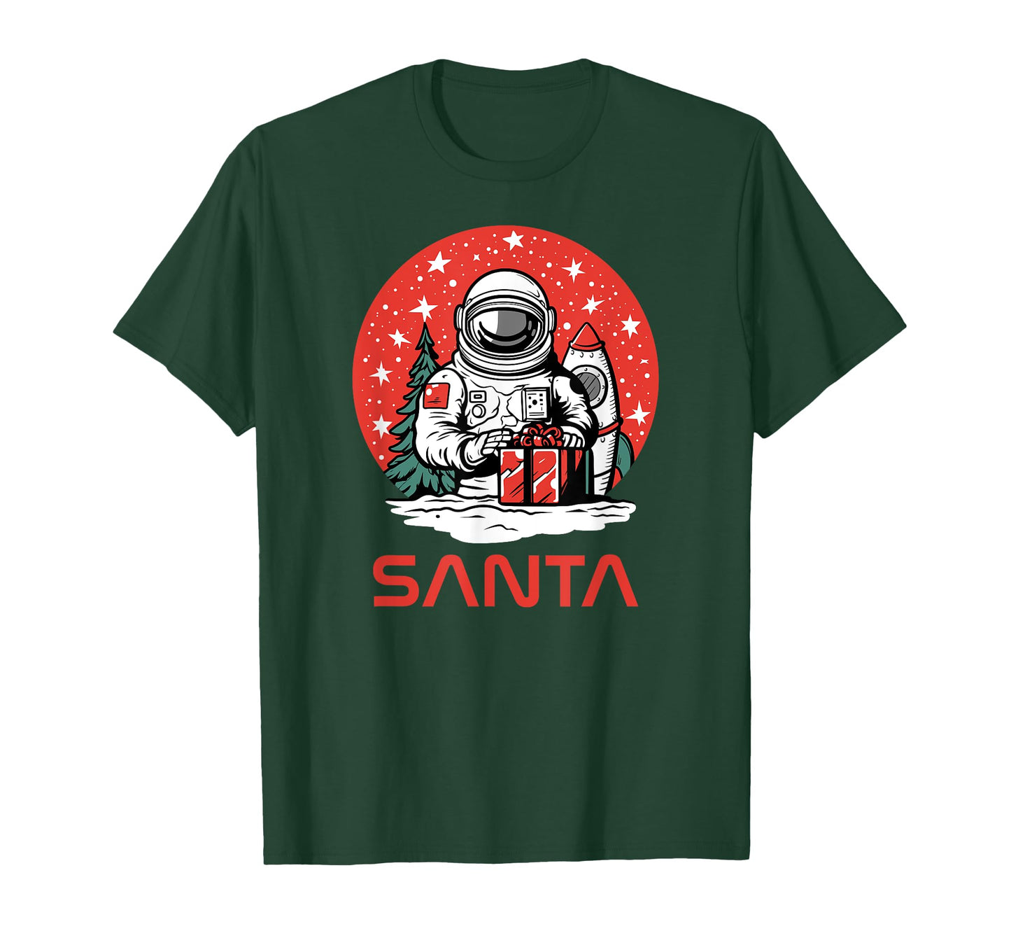 Space Santa Claus Astronaut Cosmos Presents Cool Christmas T-Shirt