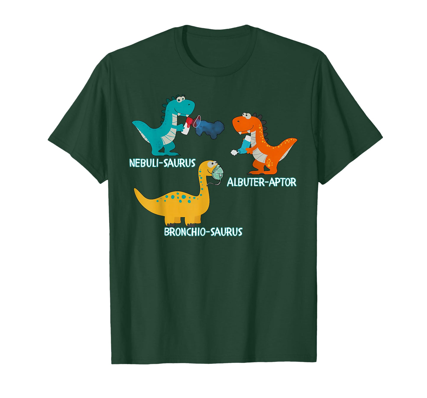 Dinosaur Pediatric Respiratory Therapy PEDS PICU RRT Crew T-Shirt