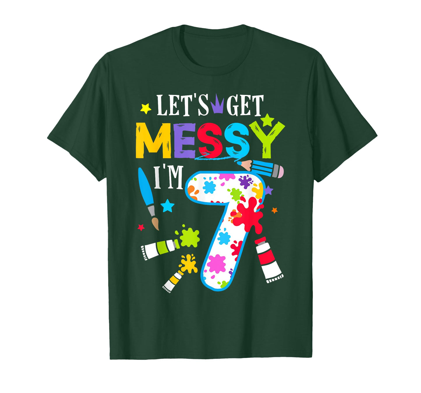 Art Painting 7 Year Old Birthday Artist Let's Get Messy Art T-Shirt