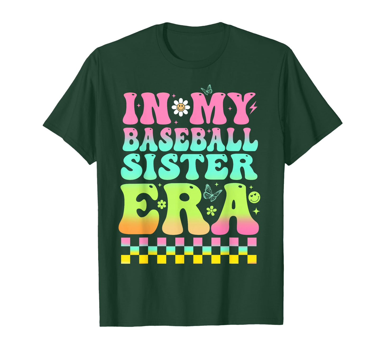 In My Baseball Sister Era Retro Baseball Sis Women Kids Girl T-Shirt