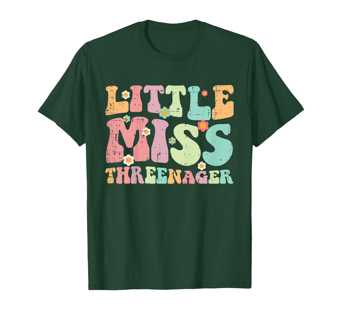 3rd Birthday Little Miss Threenager 3 Year Old Bday Girls T-Shirt