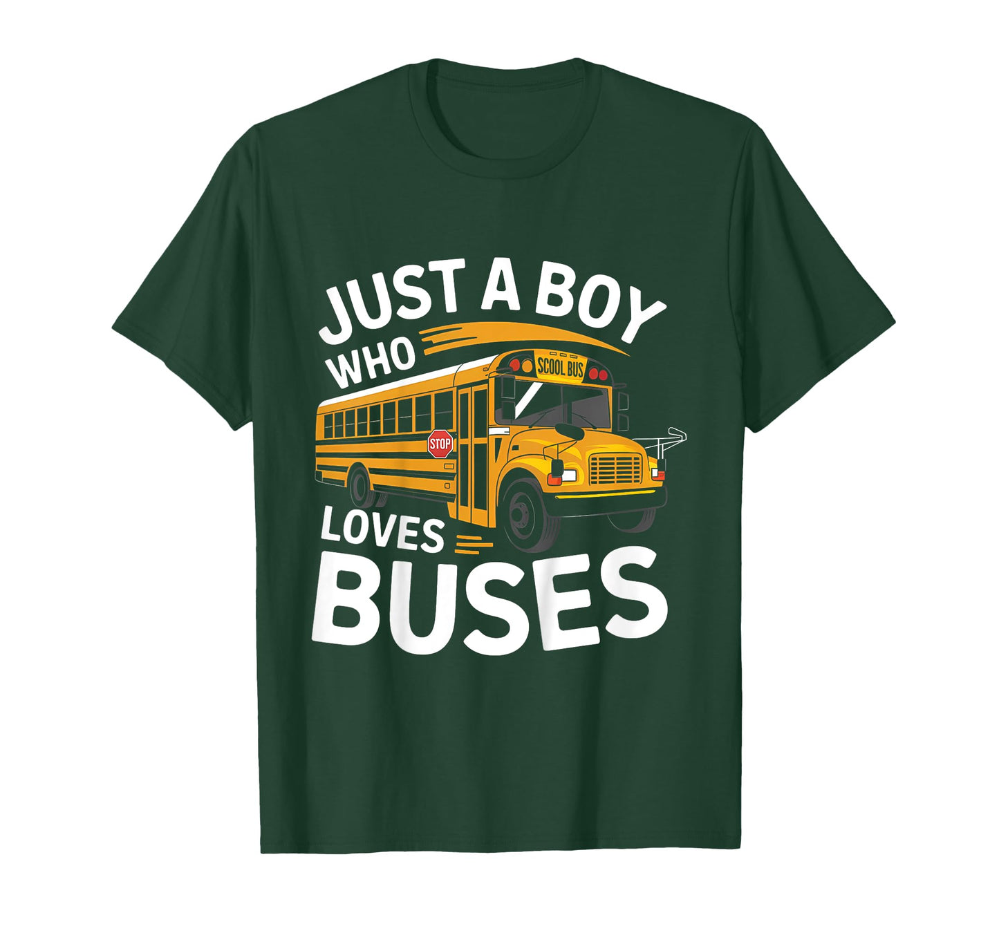 Kids School Bus Costume Just a Boy who loves Buses T-Shirt